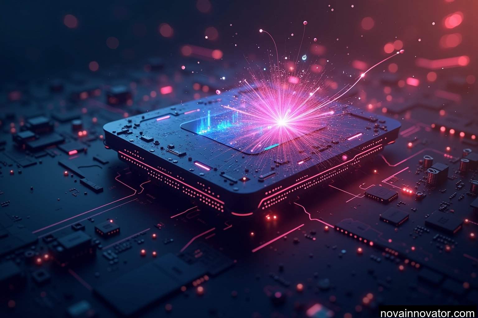 Futuristic quantum computer processor